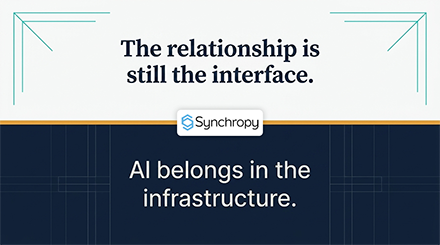 AI belongs in the infrastructure. The relationship is still the interface.