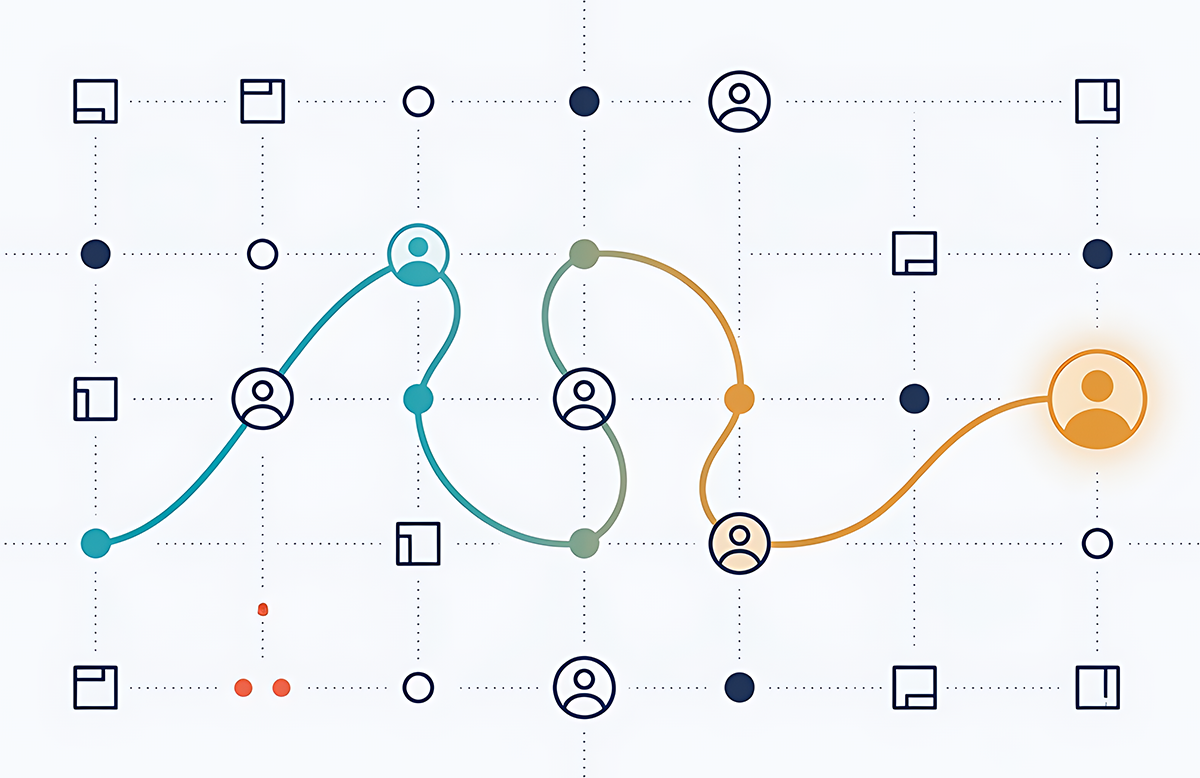 Channels, content, and data sitting disconnected without a relationship layer joining them together.